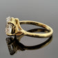 Custom Order: 18KY Oval Lab Grown Engagement Ring Leaf Design Size 8 2.18CT