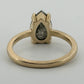 14K Yellow Gold 1CTW Natural Salt & Pepper Pear Shape Diamond Ring Size 4.25