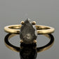 14K Yellow Gold 1CTW Natural Salt & Pepper Pear Shape Diamond Ring Size 4.25