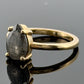 14K Yellow Gold 1CTW Natural Salt & Pepper Pear Shape Diamond Ring Size 4.25