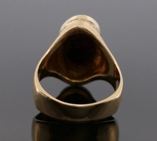 14K Yellow Gold 12.00 Grams Custom Purple Charoite Bezel Ring Size 10