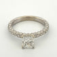 Consignment - Natural GIA Certified 1.21ct F VS1 14K Gold Cushion Diamond Engagement Ring Size 6 - 14k gold, diamond, ring...