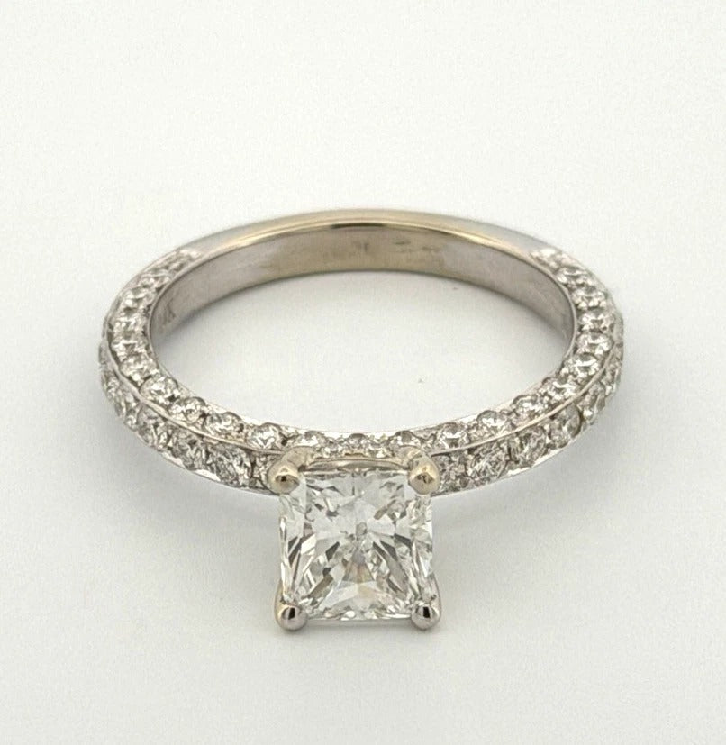Consignment - Natural GIA Certified 1.21ct F VS1 14K Gold Cushion Diamond Engagement Ring Size 6 - 14k gold, diamond, ring...