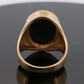 14K Yellow Gold 20.80 Grams Men’s Large Oval Cabochon Bloodstone Ring Size 14.5