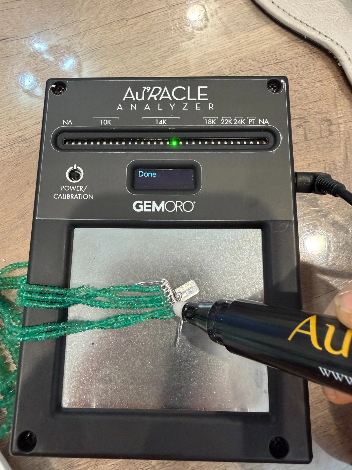 14K White Gold Approx. 290 Carats 20" Diamonds 5-Strand Faceted Emerald Necklace