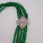 14K White Gold Approx. 290 Carats 20" Diamonds 5-Strand Faceted Emerald Necklace