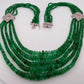 14K White Gold Approx. 290 Carats 20" Diamonds 5-Strand Faceted Emerald Necklace