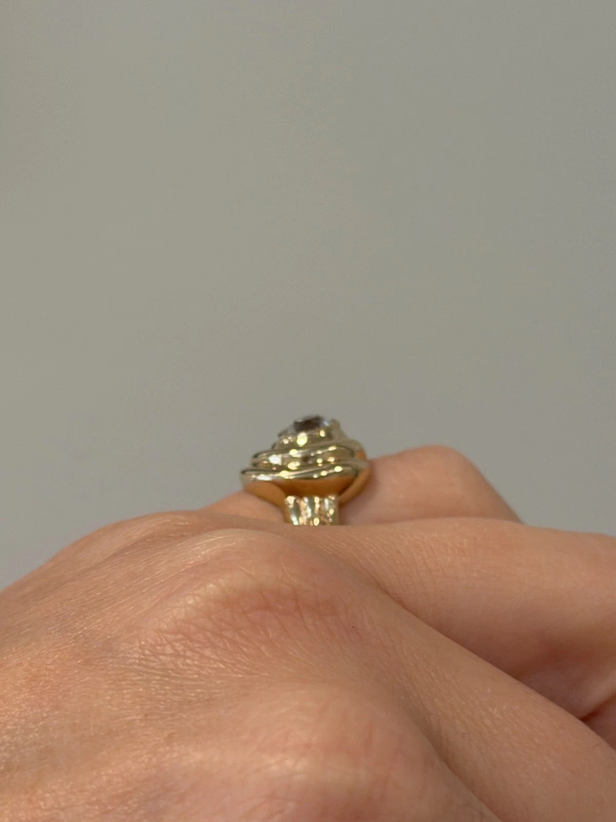 Vintage 14K Yellow Gold Old  1.00ct VS H-European Cut Diamond Ring Size 5