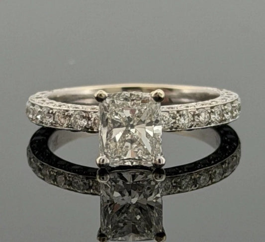 Consignment - Natural GIA Certified 1.21ct F VS1 14K Gold Cushion Diamond Engagement Ring Size 6 - 14k gold, diamond, ring...