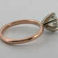 14K Rose Gold & White Gold 0.96ct Natural Diamond Solitaire Engagement Ring Size 4.25