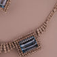 Custom 14K White Gold Natural Aquamarine & Diamond 46CTW Necklace Earring Suite - Devine & Co.