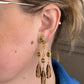 22K Yellow Gold  Golden Smoky Quartz & Peridot 20.87g Chandelier Earrings