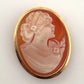 Vintage Hand-Carved Shell Cameo 14K Gold 3.57g Pendant Brooch 3.75cm x 2cm