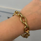 Heavy Italian 14K Yellow Gold  29.78 Grams 9”-15mm Wide Oval Link Bracelet