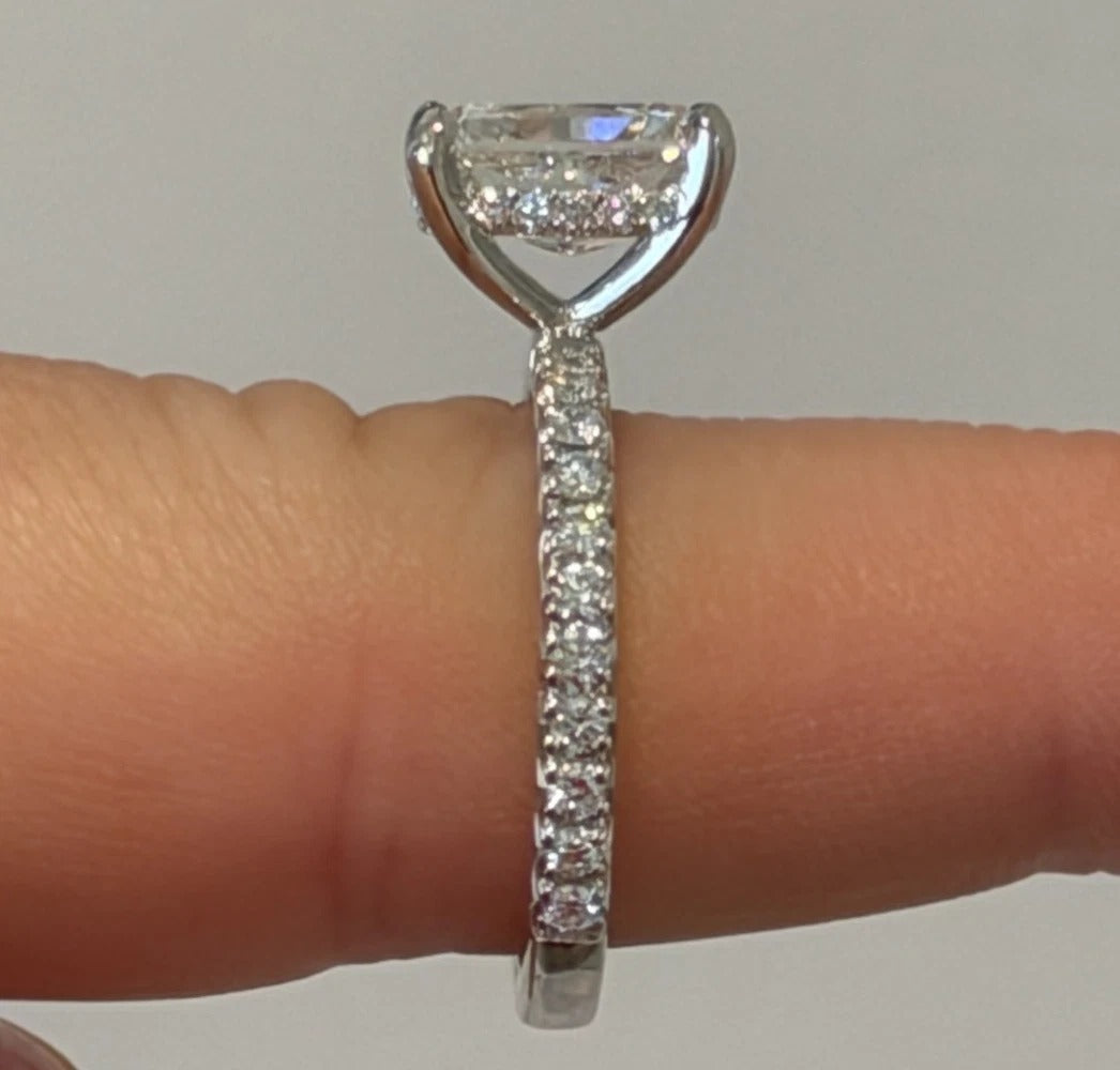 Consignment - Platinum Solitaire Diamond Natural Radiant 2.50ct F/VS2 GIA Engagement Ring Size 7 - platinum, diamond, ring...