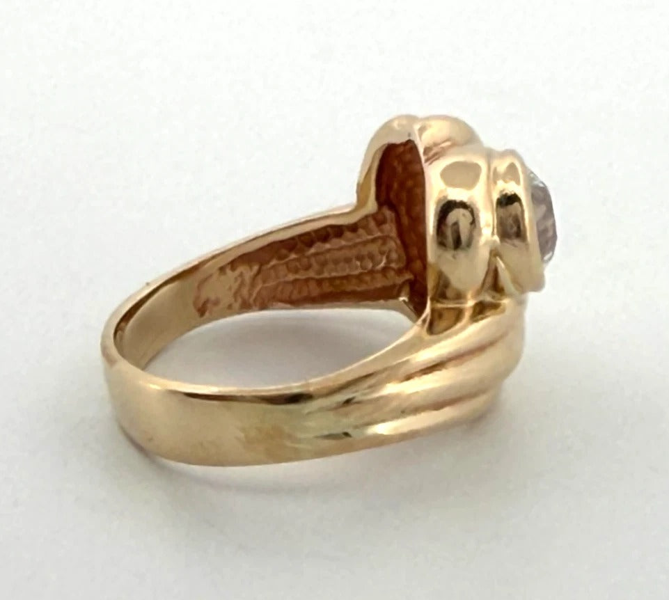 Vintage 14K Yellow Gold Old  1.00ct VS H-European Cut Diamond Ring Size 5