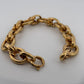 Heavy Italian 14K Yellow Gold  29.78 Grams 9”-15mm Wide Oval Link Bracelet