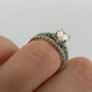 14K White Gold 1.30ct I2, H Round Brilliant Diamond Pave Engagement Ring Size 6.75