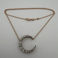 Antique Crescent Diamond Necklace 1.50CTW Old Mine Cut Silver & 14K/18K Gold - Devine & Co.