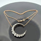 Antique Crescent Diamond Necklace 1.50CTW Old Mine Cut Silver & 14K/18K Gold - Devine & Co.