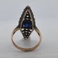 Antique Sapphire & Diamond Ring 2CT Sapphire 2.00CTW Diamonds Silver & 14K - Devine & Co.