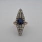 Antique Sapphire & Diamond Ring 2CT Sapphire 2.00CTW Diamonds Silver & 14K - Devine & Co.