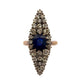 Antique Sapphire & Diamond Ring 2CT Sapphire 2.00CTW Diamonds Silver & 14K - Devine & Co.