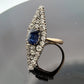 Antique Sapphire & Diamond Ring 2CT Sapphire 2.00CTW Diamonds Silver & 14K - Devine & Co.