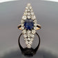 Antique Sapphire & Diamond Ring 2CT Sapphire 2.00CTW Diamonds Silver & 14K - Devine & Co.