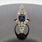 Antique Sapphire & Diamond Ring 2CT Sapphire 2.00CTW Diamonds Silver & 14K - Devine & Co.