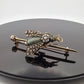 Antique Victorian Bee Brooch 14K Gold & Silver Diamond Emerald Cats Eye Quartz - Devine & Co.