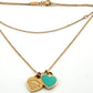 Consignment - Tiffany & Co. 18k Yellow Gold Mini Double Heart Tag Pendant Necklace - 18k gold, yellow gold, necklace - (im...