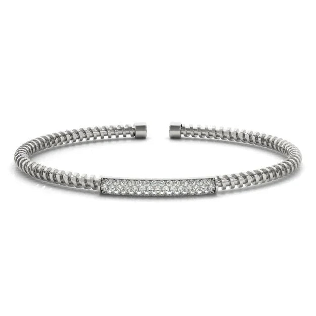 14K Italian Made Pave Diamond Bangle 0.50CTW - Devine & Co.