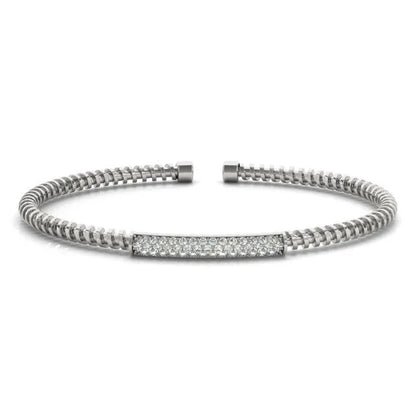 14K Italian Made Pave Diamond Bangle 0.50CTW - Devine & Co.