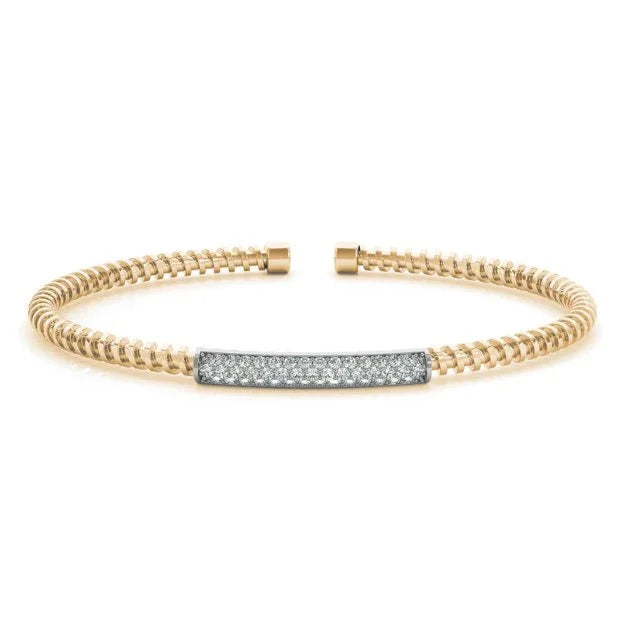 14K Italian Made Pave Diamond Bangle 0.50CTW - Devine & Co.
