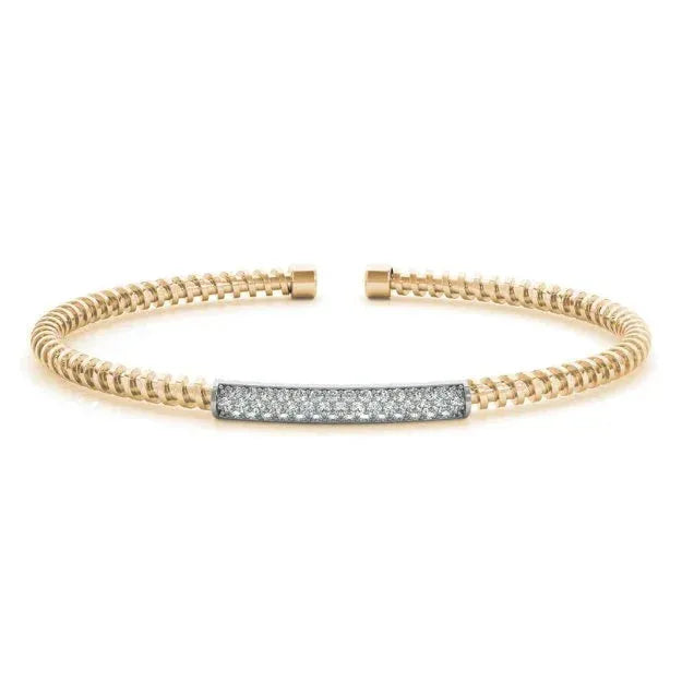 14K Italian Made Pave Diamond Bangle 0.50CTW - Devine & Co.