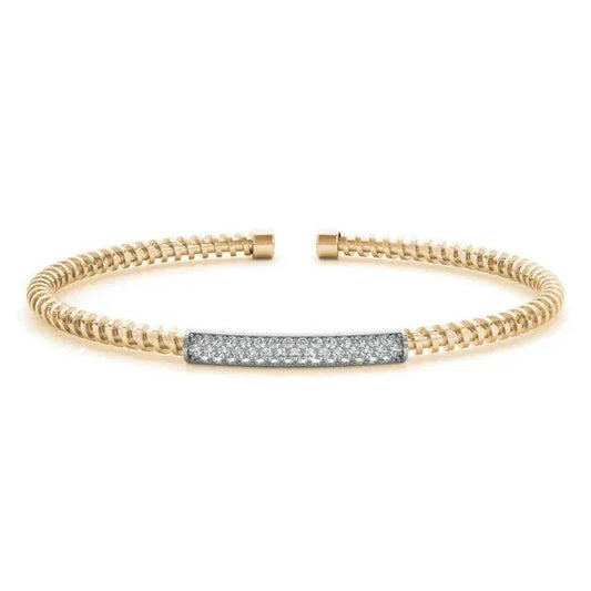 14K Italian Made Pave Diamond Bangle 0.50CTW - Devine & Co.