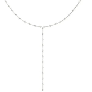 14K Petite Diamond Necklace By The Yard Lariat 2.60CTW