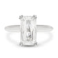 Diamond Crisscross Emerald Cut Moissanite Solitaire Ring 3.50 Carat 14K - Devine & Co.
