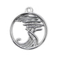 Lone Cypress Pebble Beach Wave Charm Pendant Sterling Necklace & Cubic Zirconia - Devine & Co.