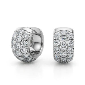 Pave Diamond Hoop Earrings 1.52 - 3.04CTW