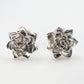 Succulent Post 9mm Rhodium Plated Sterling Silver Stud Earrings - Devine & Co.