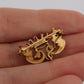 Antique 14K Yellow Gold Seed Pearl & Diamond 3.18g Dragon Crown Enhancer Brooch