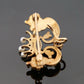 Antique 14K Yellow Gold Seed Pearl & Diamond 3.18g Dragon Crown Enhancer Brooch