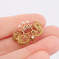 Antique 14K Yellow Gold Seed Pearl & Diamond 3.18g Dragon Crown Enhancer Brooch
