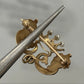 Antique 14K Yellow Gold Seed Pearl & Diamond 3.18g Dragon Crown Enhancer Brooch