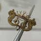 Antique 14K Yellow Gold Seed Pearl & Diamond 3.18g Dragon Crown Enhancer Brooch