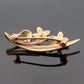 Antique 14K Yellow Gold Seed Pearl Floral Art Nouveau 2.67g Flower Leaf Brooch