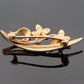 Antique 14K Yellow Gold Seed Pearl Floral Art Nouveau 2.67g Flower Leaf Brooch