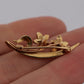 Antique 14K Yellow Gold Seed Pearl Floral Art Nouveau 2.67g Flower Leaf Brooch
